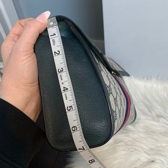 Authentic and vintage navy blue Gucci Ophidia Sherry Line XL clutch - Picture 10 of 17